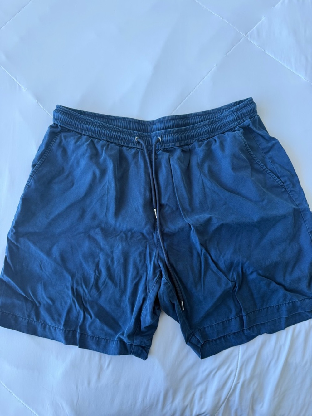 INC Shorts Mens Large Navy Blue 7” Inseam Elastic Waist (International Concepts)
